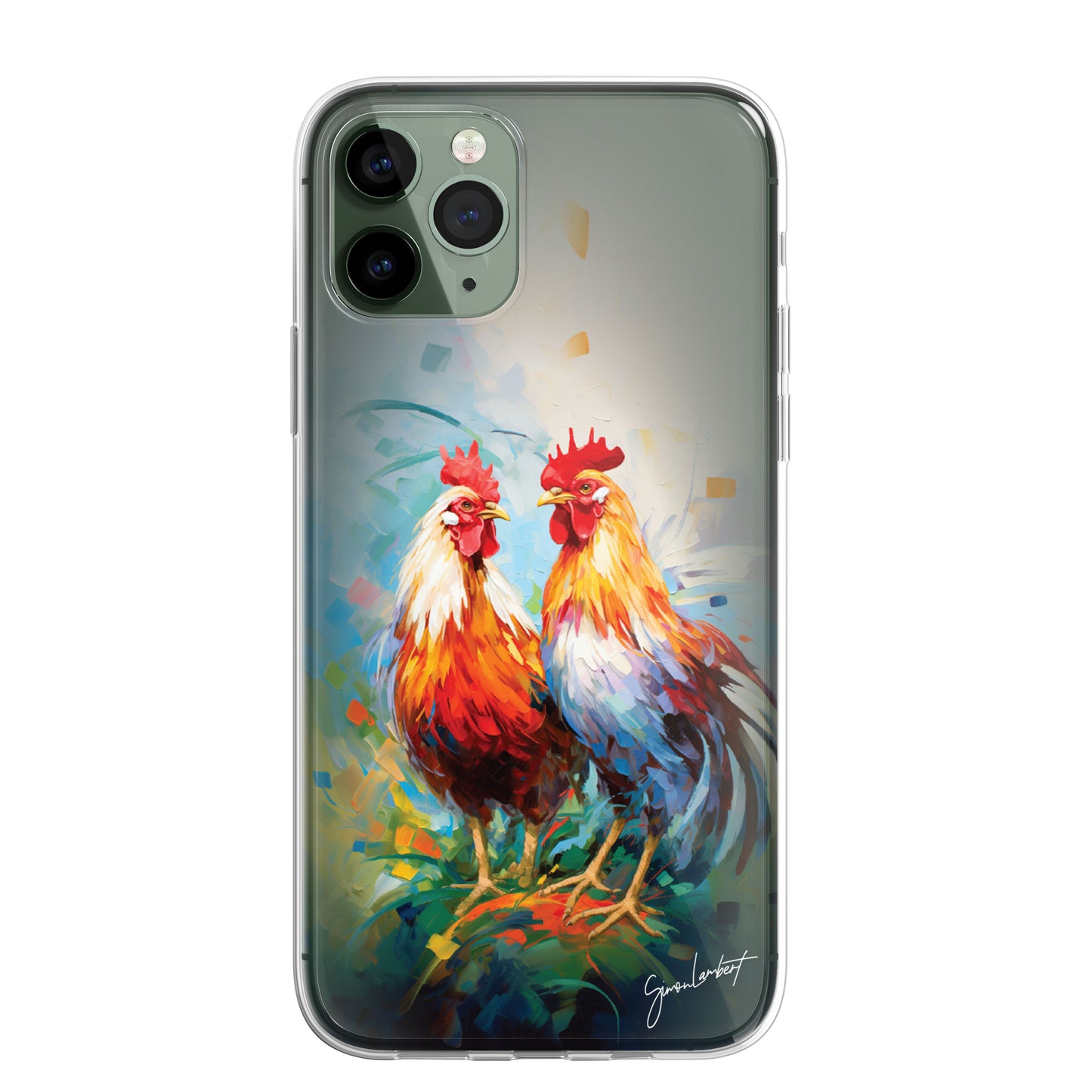 British Woodland Farm Animals Phone Case Palette Knife Art CLEAR Cover Case for iPhone 15 14 13 12 Pro +