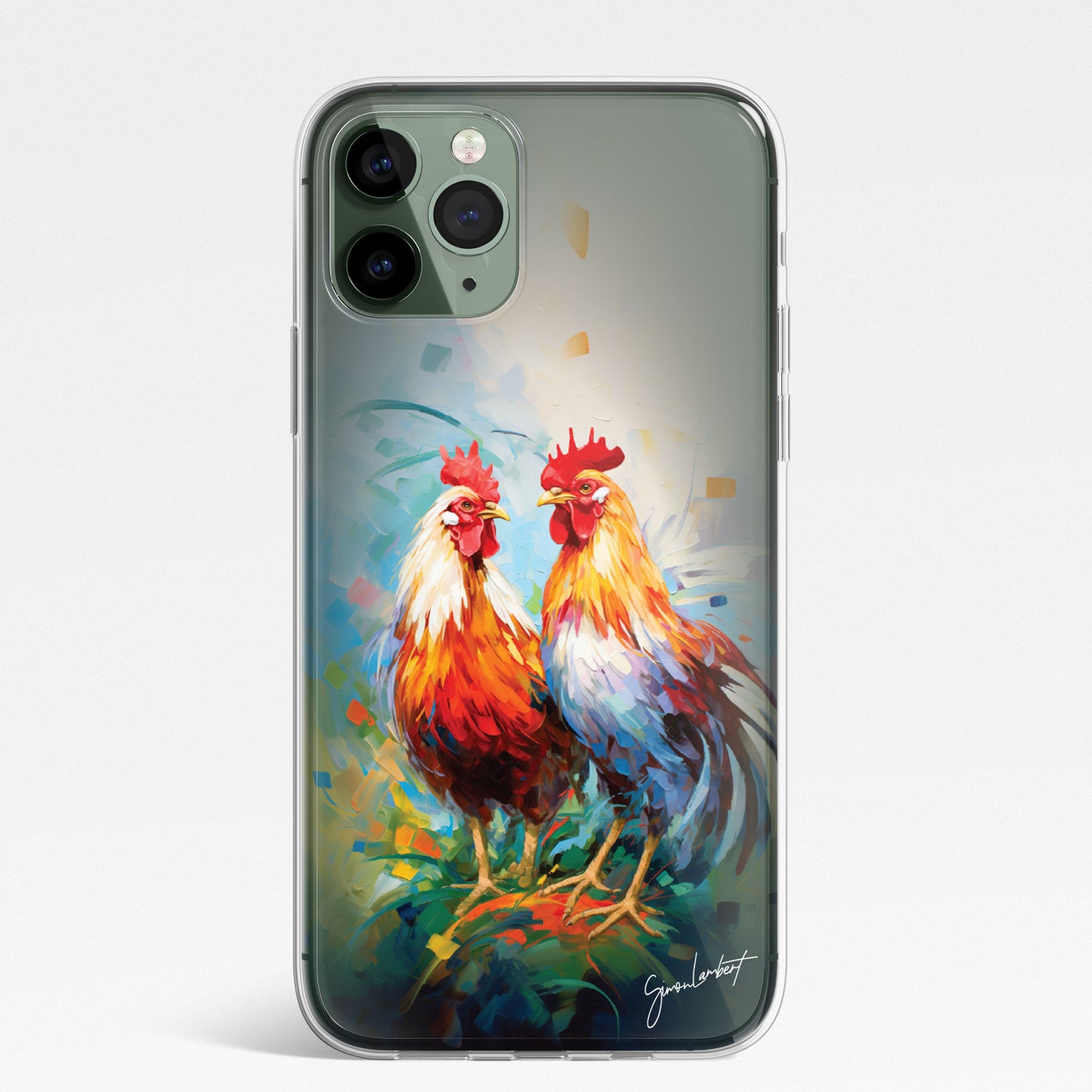 British Woodland Farm Animals Phone Case Palette Knife Art CLEAR Cover Case for iPhone 15 14 13 12 Pro +