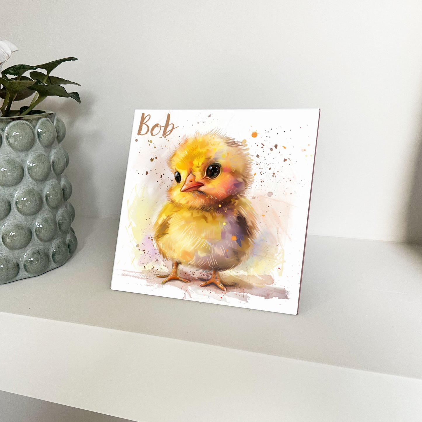 Personalised Baby Chick Artwork - Framed CERAMIC TILE Print