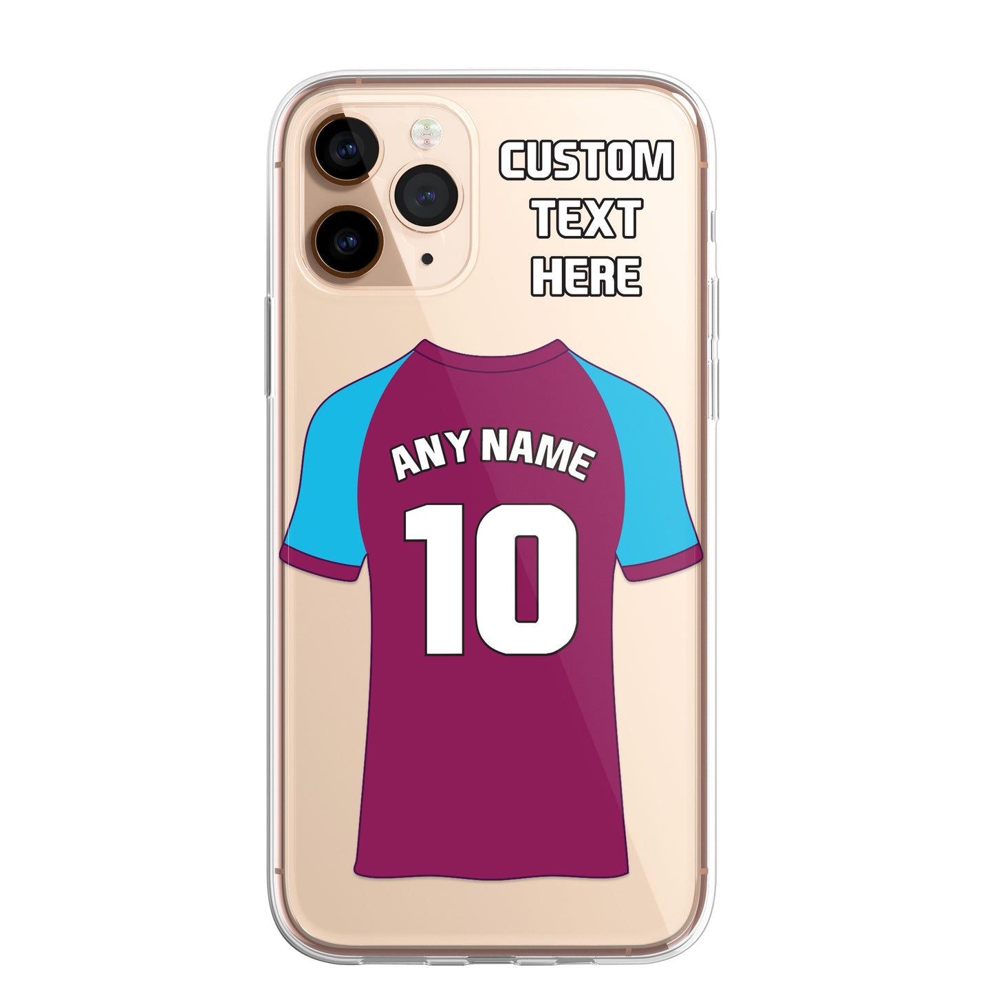 Personalised Phone Case Cover Football Premier Championship Team Shirt Style Custom for iPhone 16 15 14 13 12 11 Range