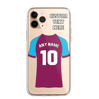 Personalised Phone Case Cover Football Premier Championship Team Shirt Style Custom for iPhone 16 15 14 13 12 11 Range