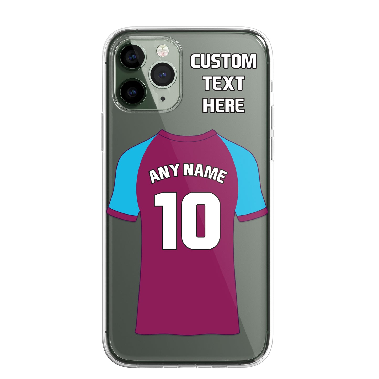 Personalised Phone Case Cover Football Premier Championship Team Shirt Style Custom for iPhone 16 15 14 13 12 11 Range