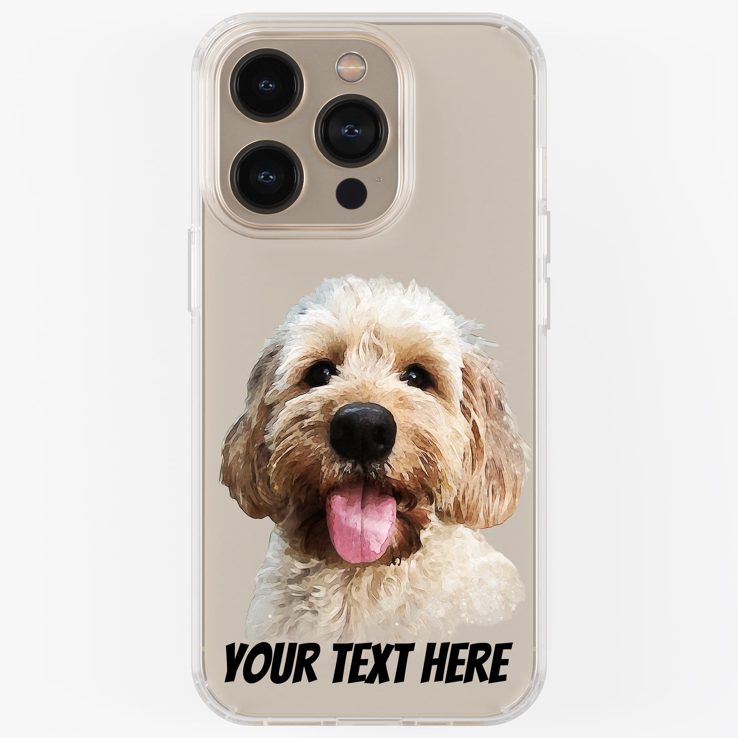 Personalised Pet Portrait Phone Case – Clear Silicone with Custom Brush Art Background | iPhone & Samsung