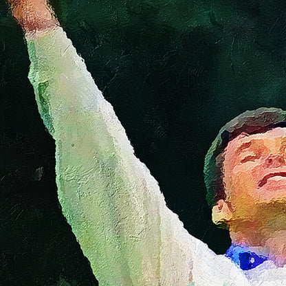 Limited Edition Sir Nick Faldo Portrait Augusta Masters 1990 Champion, Oil Style Artwork Fine Art Print (Unframed)