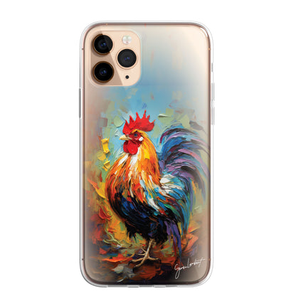 British Woodland Farm Animals Phone Case Palette Knife Art CLEAR Cover Case for iPhone 15 14 13 12 Pro +