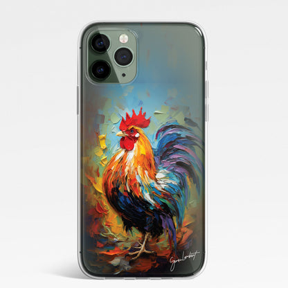 British Woodland Farm Animals Phone Case Palette Knife Art CLEAR Cover Case for iPhone 15 14 13 12 Pro +