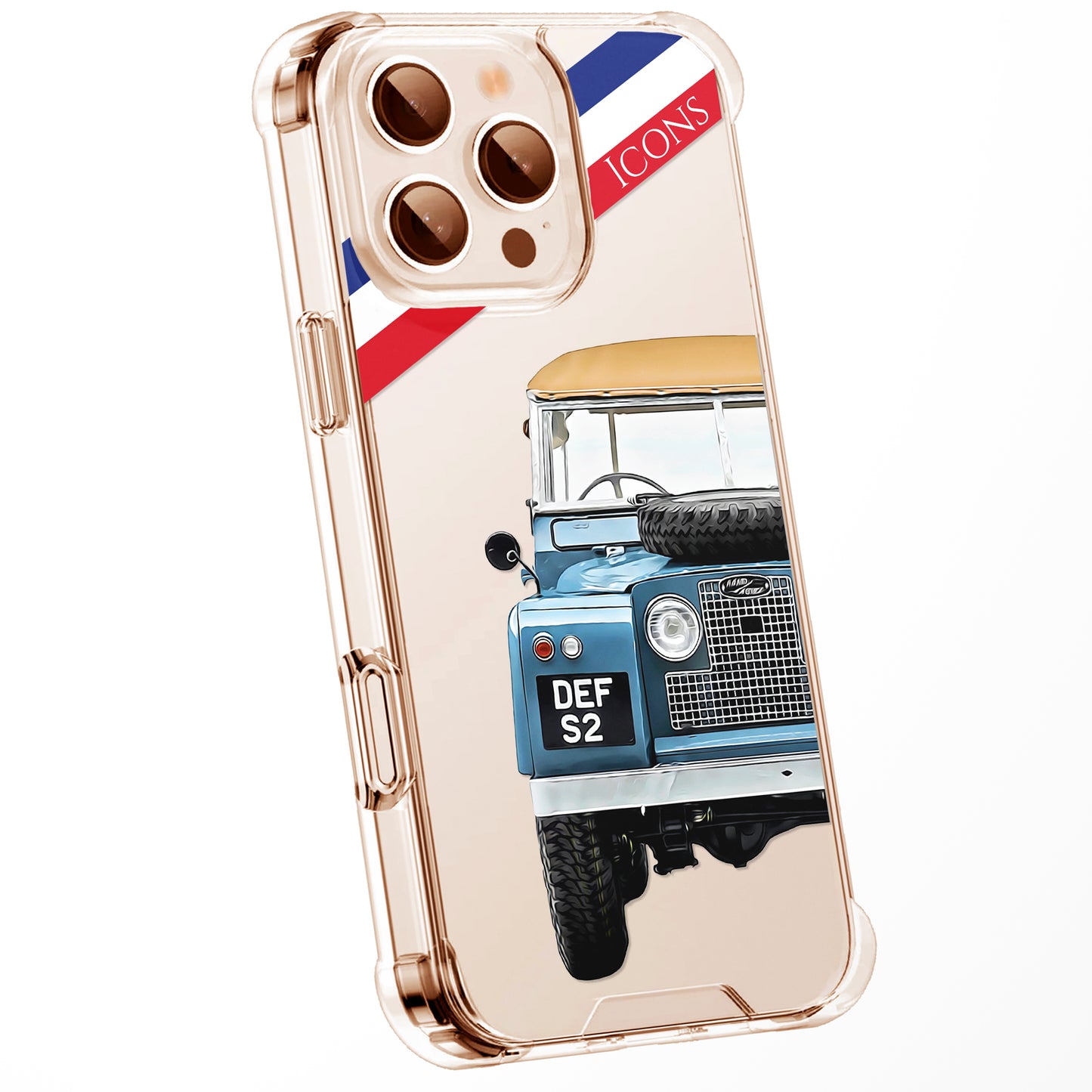 Personalised British Car Watercolour Phone Case for iPhone 16 15 14 13 | Classic Car Art Clear Cover