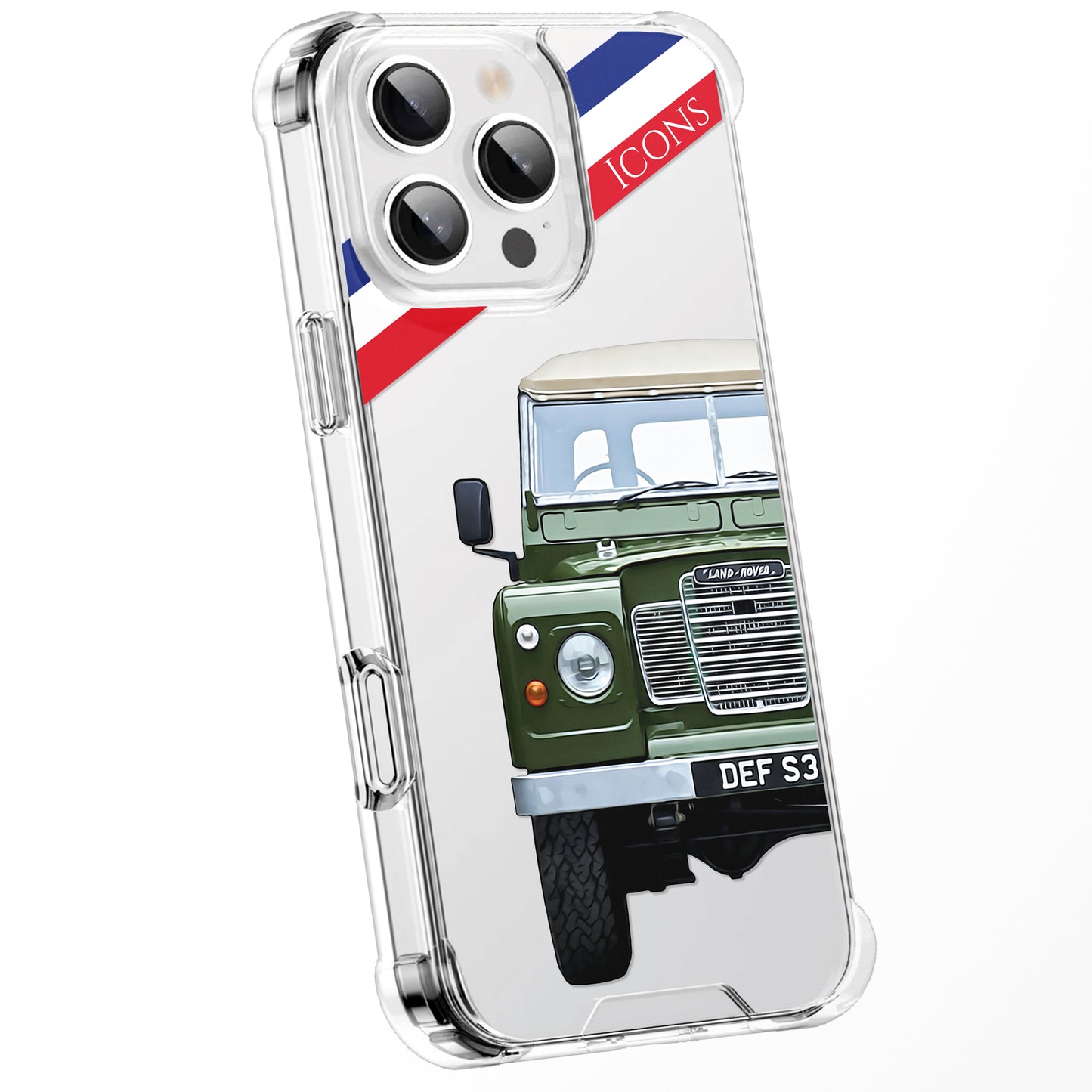 Personalised British Car Watercolour Phone Case for iPhone 16 15 14 13 | Classic Car Art Clear Cover