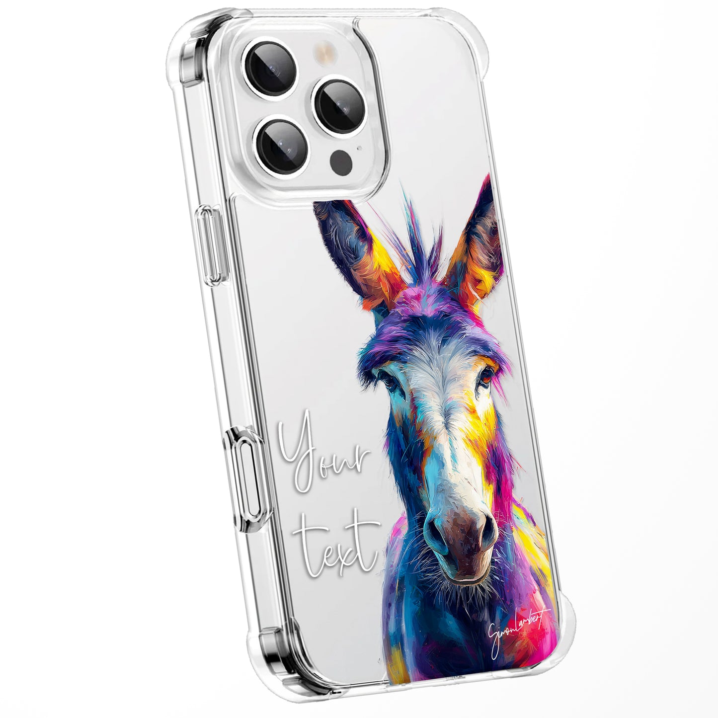 Animal Wildlife WaterColour Personalised Phone Case Splatter Painting Limited Edition Artwork CLEAR Cover Case, Exclusive Art for iPhone 16 15 14 13 12 11 Ranges - CUSTOMISE ONLINE