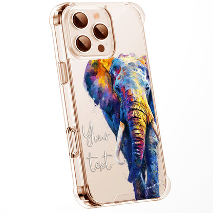 Animal Wildlife WaterColour Personalised Phone Case Splatter Painting Limited Edition Artwork CLEAR Cover Case, Exclusive Art for iPhone 16 15 14 13 12 11 Ranges - CUSTOMISE ONLINE