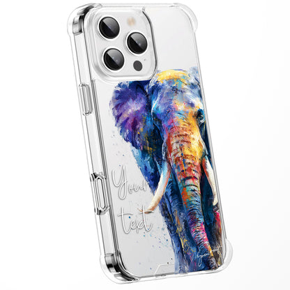 Animal Wildlife WaterColour Personalised Phone Case Splatter Painting Limited Edition Artwork CLEAR Cover Case, Exclusive Art for iPhone 16 15 14 13 12 11 Ranges - CUSTOMISE ONLINE