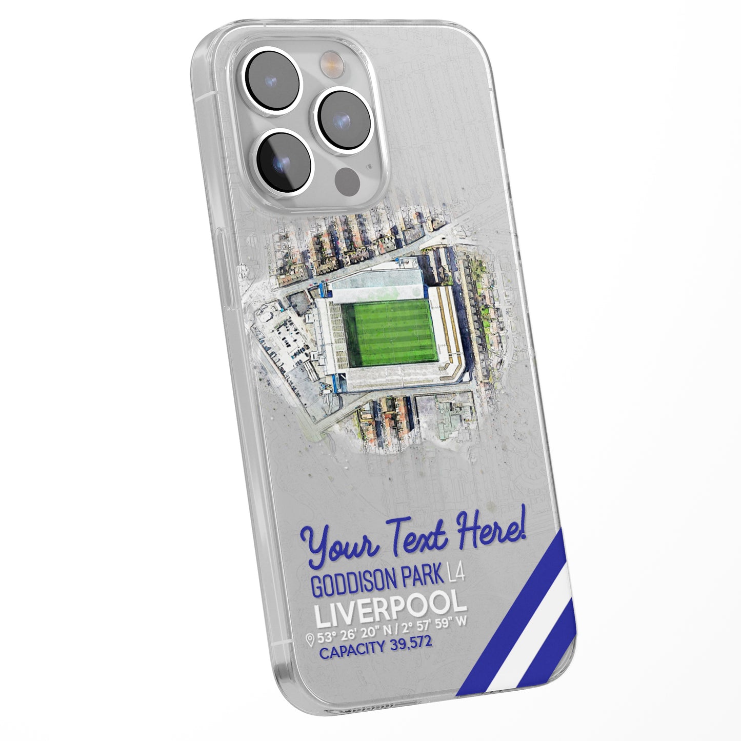 Personalised Phone Case Cover Football Team Stadium Water Colour Effect Style Customised for iPhone 16 15 14 13 12 11 Range