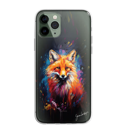 British Woodland Farm Animals Phone Case Palette Knife Art CLEAR Cover Case for iPhone 15 14 13 12 Pro +