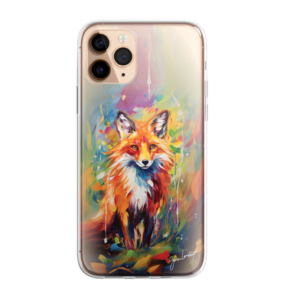 British Woodland Farm Animals Phone Case Palette Knife Art CLEAR Cover Case for iPhone 15 14 13 12 Pro +