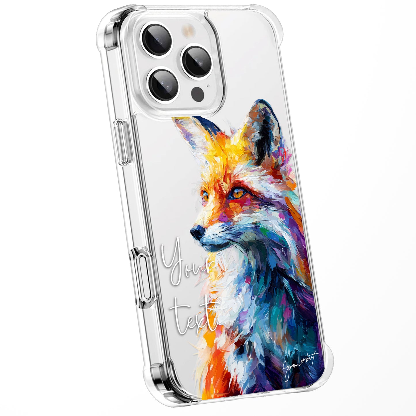 Animal Wildlife WaterColour Personalised Phone Case Splatter Painting Limited Edition Artwork CLEAR Cover Case, Exclusive Art for iPhone 16 15 14 13 12 11 Ranges - CUSTOMISE ONLINE