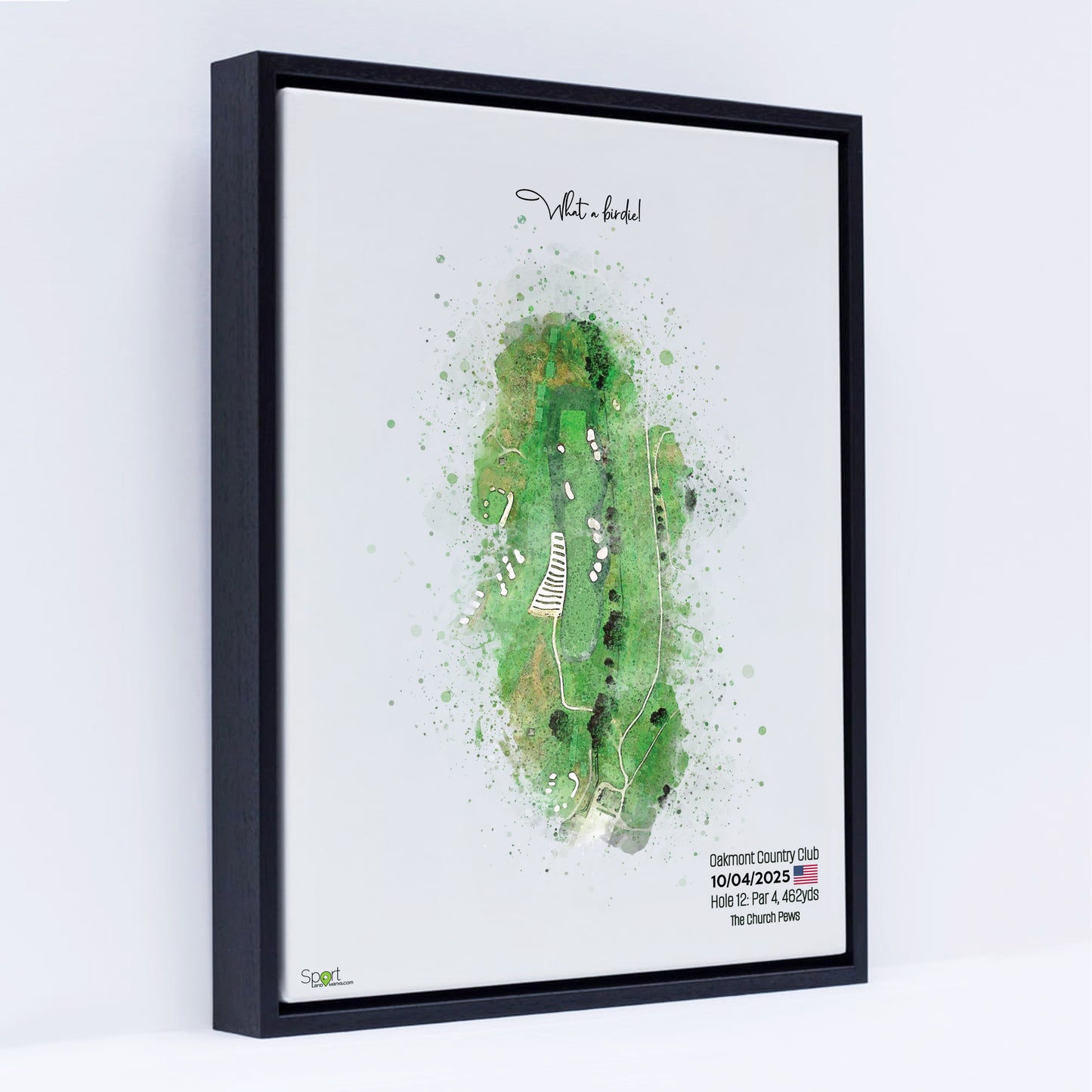 Personalised Golf Art Print, Custom Aerial Golf Course Map Layout - ANY HOLE Worldwide, Bespoke Text, Hole in One Gift Keepsake, Men Women, Father's Day, Birthday, Retirement