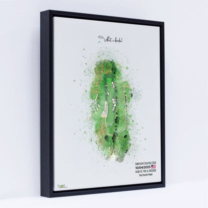 Personalised Golf Art Print, Custom Aerial Golf Course Map Layout - ANY HOLE Worldwide, Bespoke Text, Hole in One Gift Keepsake, Men Women, Father's Day, Birthday, Retirement