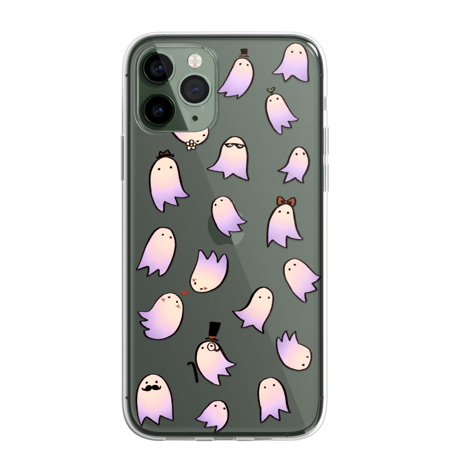 Daisy Mitchell @dibbuns Exclusive Ghosts Design Contemporary Artwork Phone Case CLEAR Silicone Phone Cover Case for iPhone 16 15 14 13 12 11