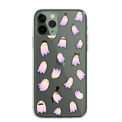 Daisy Mitchell @dibbuns Exclusive Ghosts Design Contemporary Artwork Phone Case CLEAR Silicone Phone Cover Case for iPhone 16 15 14 13 12 11
