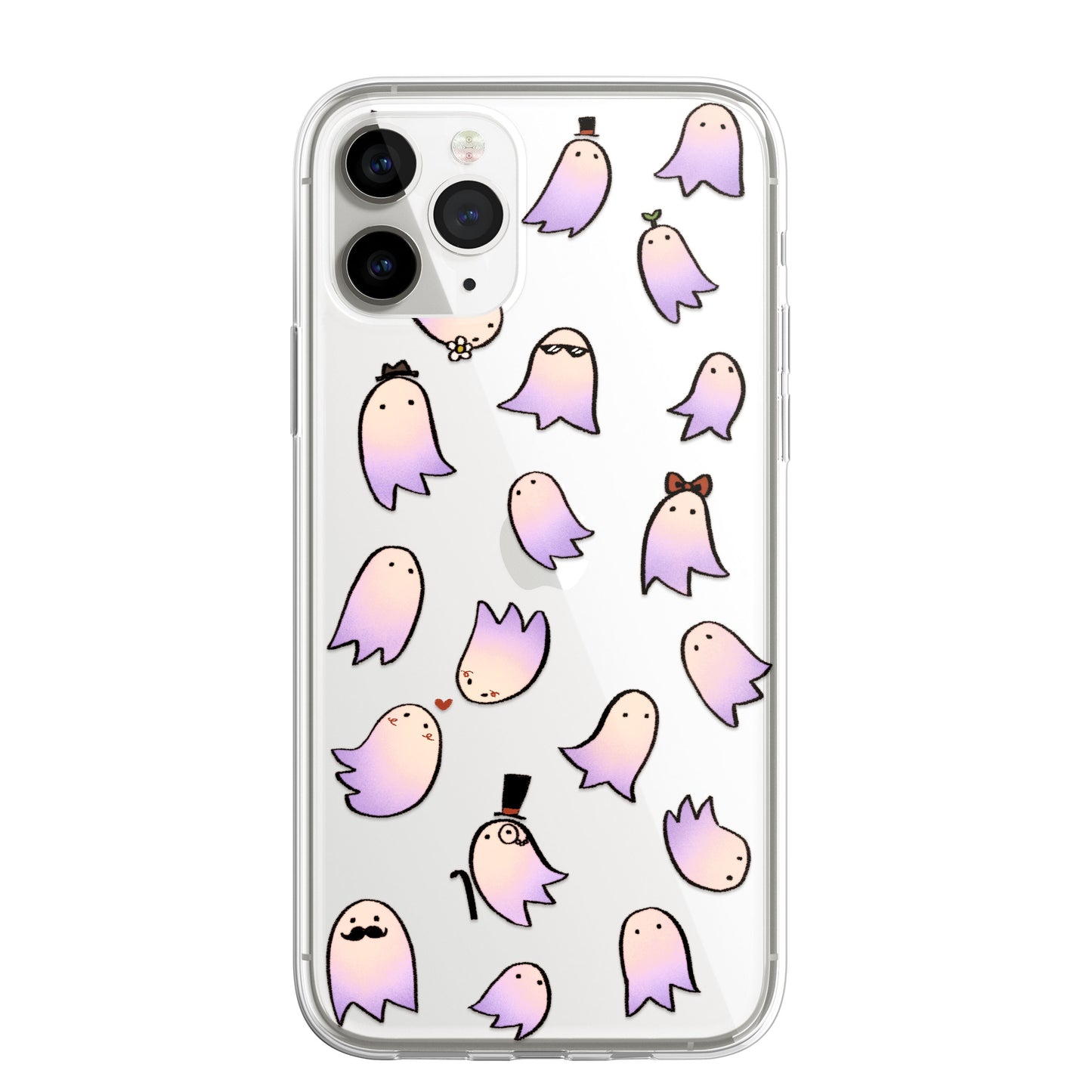 Daisy Mitchell @dibbuns Exclusive Ghosts Design Contemporary Artwork Phone Case CLEAR Silicone Phone Cover Case for iPhone 16 15 14 13 12 11
