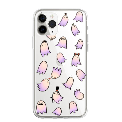 Daisy Mitchell @dibbuns Exclusive Ghosts Design Contemporary Artwork Phone Case CLEAR Silicone Phone Cover Case for iPhone 16 15 14 13 12 11
