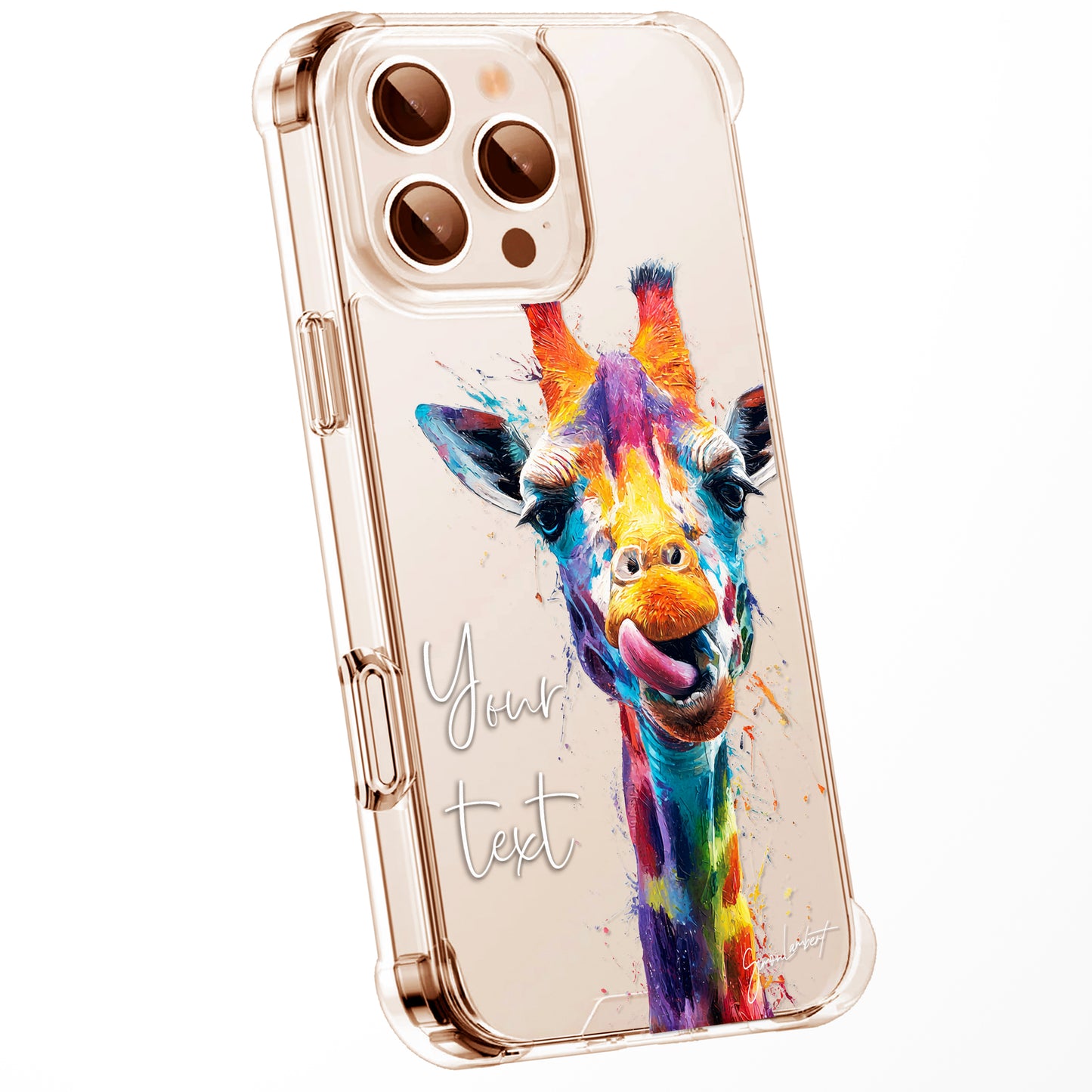 Animal Wildlife WaterColour Personalised Phone Case Splatter Painting Limited Edition Artwork CLEAR Cover Case, Exclusive Art for iPhone 16 15 14 13 12 11 Ranges - CUSTOMISE ONLINE