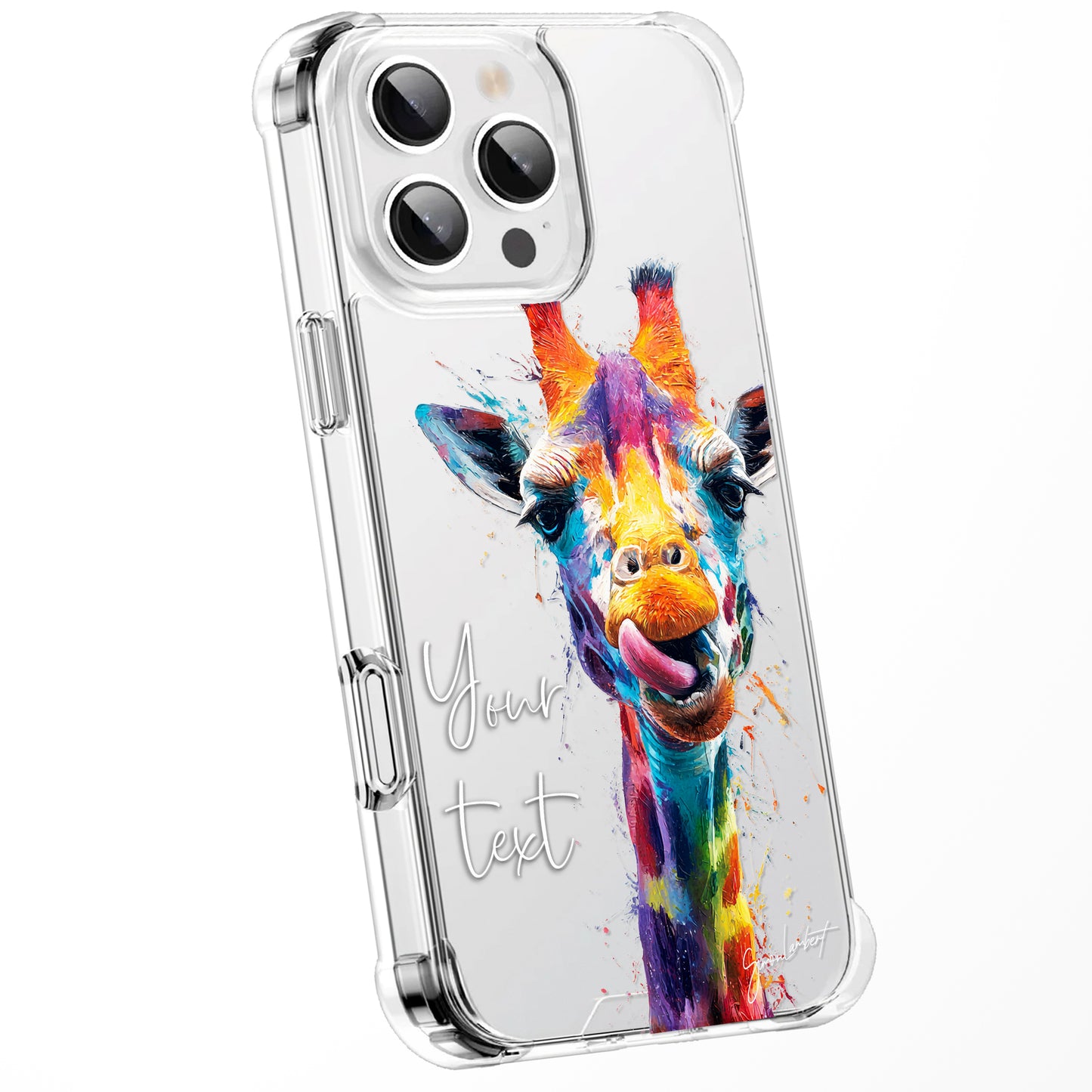 Animal Wildlife WaterColour Personalised Phone Case Splatter Painting Limited Edition Artwork CLEAR Cover Case, Exclusive Art for iPhone 16 15 14 13 12 11 Ranges - CUSTOMISE ONLINE