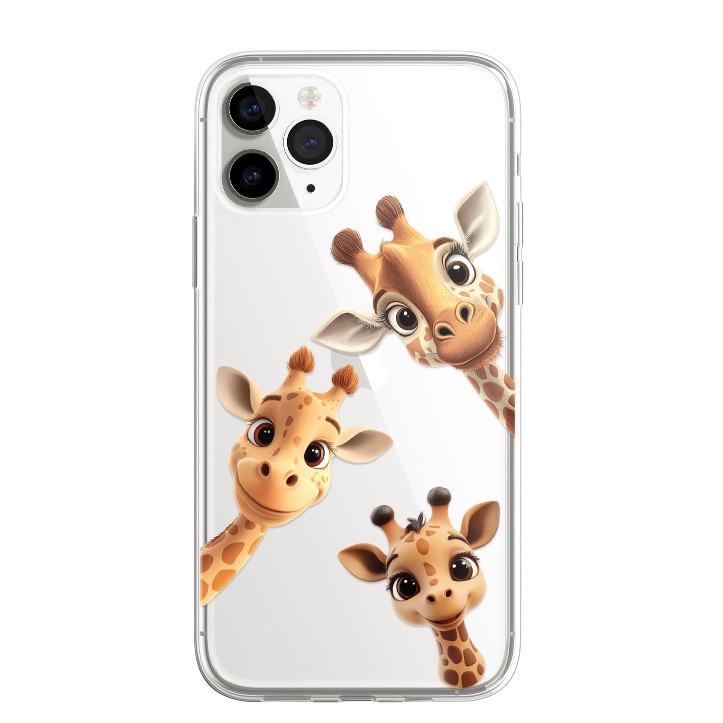 Giraffe Family Phone Case Personalised CLEAR Cute Splatter Phone Cover Case for iPhone 14 13 12
