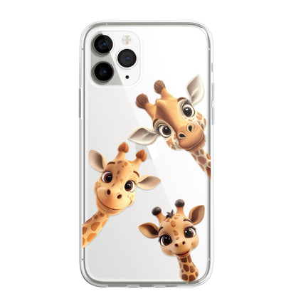 Giraffe Family Phone Case Personalised CLEAR Cute Splatter Phone Cover Case for iPhone 14 13 12