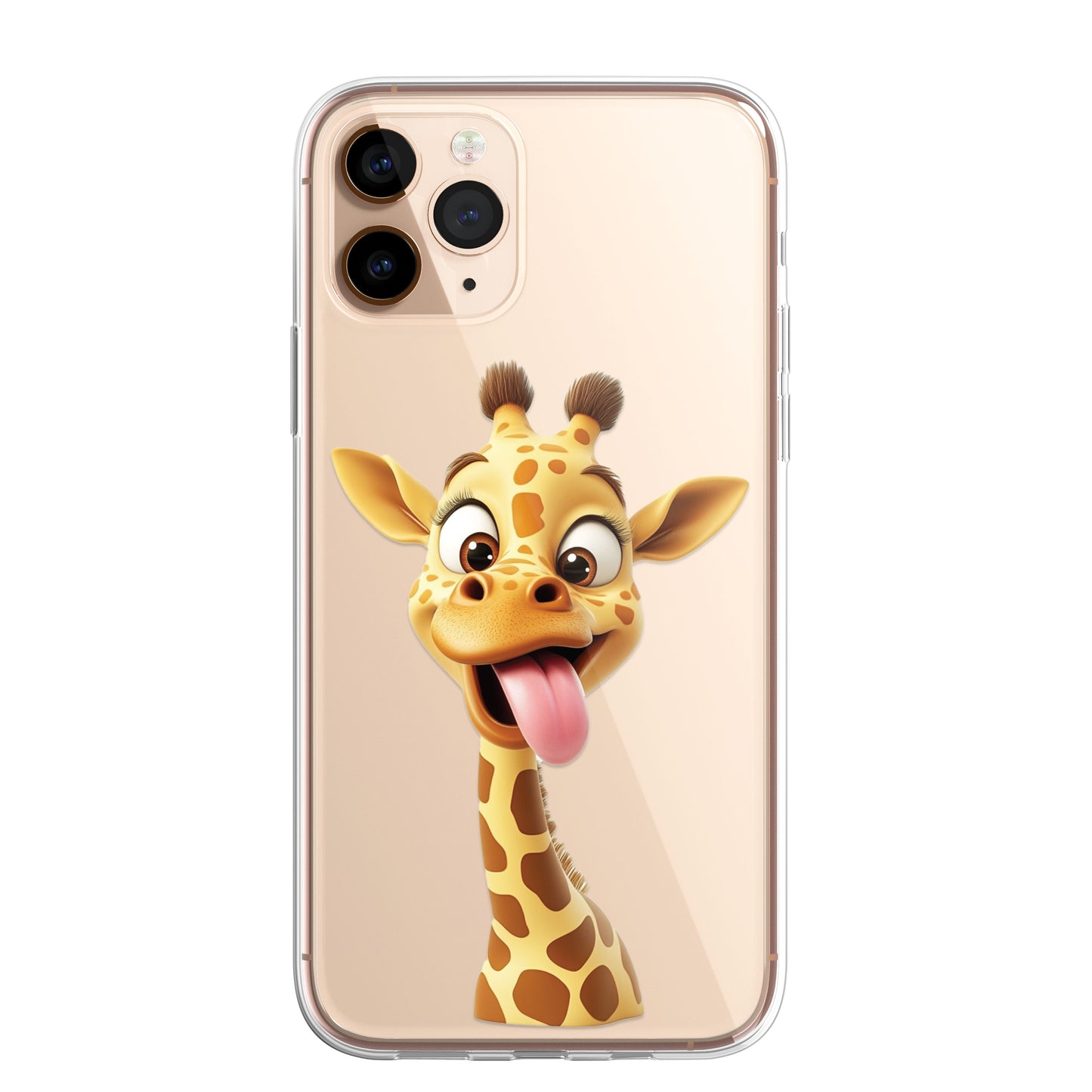 Giraffe Family Phone Case Personalised CLEAR Cute Splatter Phone Cover Case for iPhone 14 13 12