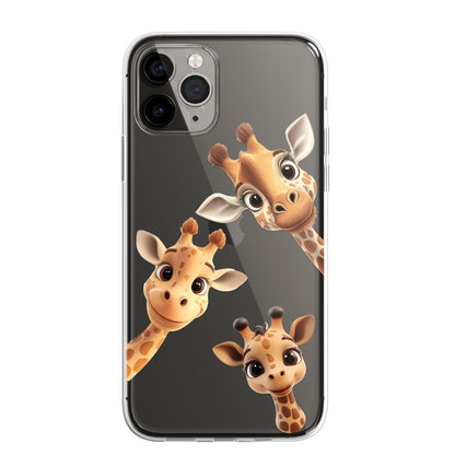 Giraffe Family Phone Case Personalised CLEAR Cute Splatter Phone Cover Case for iPhone 14 13 12