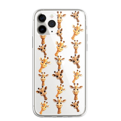 Giraffe Family Phone Case Personalised CLEAR Cute Splatter Phone Cover Case for iPhone 14 13 12