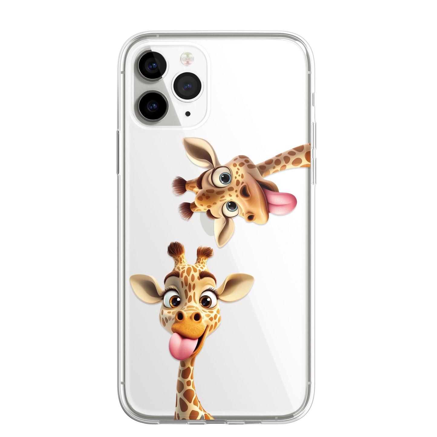 Giraffe Family Phone Case Personalised CLEAR Cute Splatter Phone Cover Case for iPhone 14 13 12