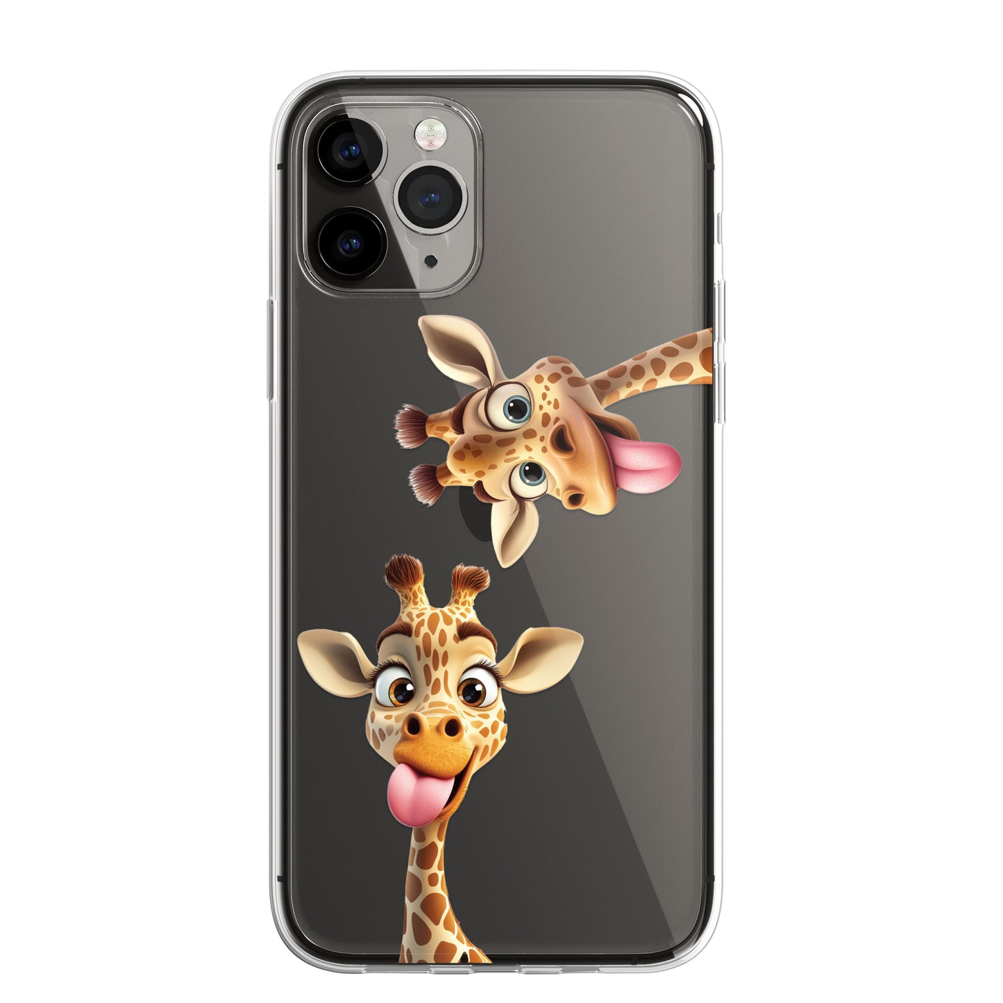 Giraffe Family Phone Case Personalised CLEAR Cute Splatter Phone Cover Case for iPhone 14 13 12