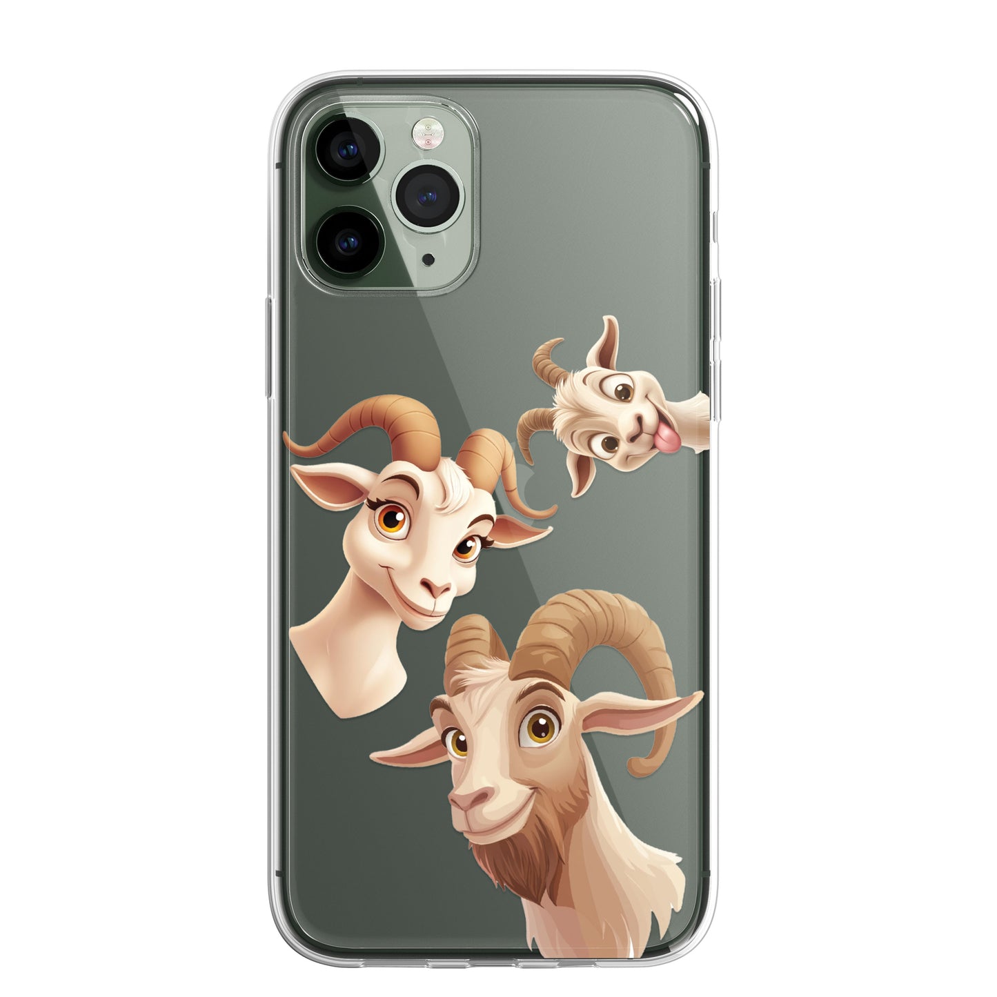 Goat Custom Cartoon Phone Case Personalised CLEAR Cute Family Splatter Phone Cover Case for iPhone 16 15 14 13 12 11