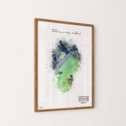 Personalised Golf Art Print, Custom Aerial Golf Course Map Layout - ANY HOLE Worldwide, Bespoke Text, Hole in One Gift Keepsake, Men Women, Father's Day, Birthday, Retirement