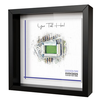 Framed Ceramic Tile Art: Personalised Football Stadium Art Print, Custom Aerial Map - ANY STADIUM Worldwide, Bespoke Text, Football Gift Keepsake