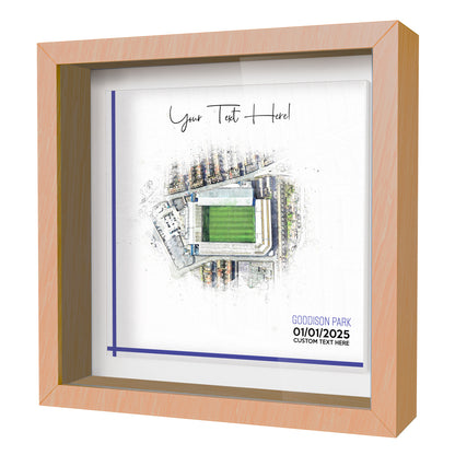 Framed Ceramic Tile Art: Personalised Football Stadium Art Print, Custom Aerial Map - ANY STADIUM Worldwide, Bespoke Text, Football Gift Keepsake