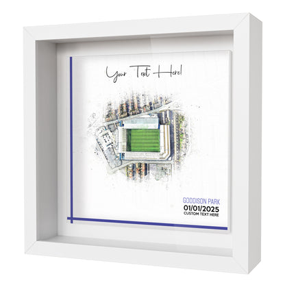 Framed Ceramic Tile Art: Personalised Football Stadium Art Print, Custom Aerial Map - ANY STADIUM Worldwide, Bespoke Text, Football Gift Keepsake