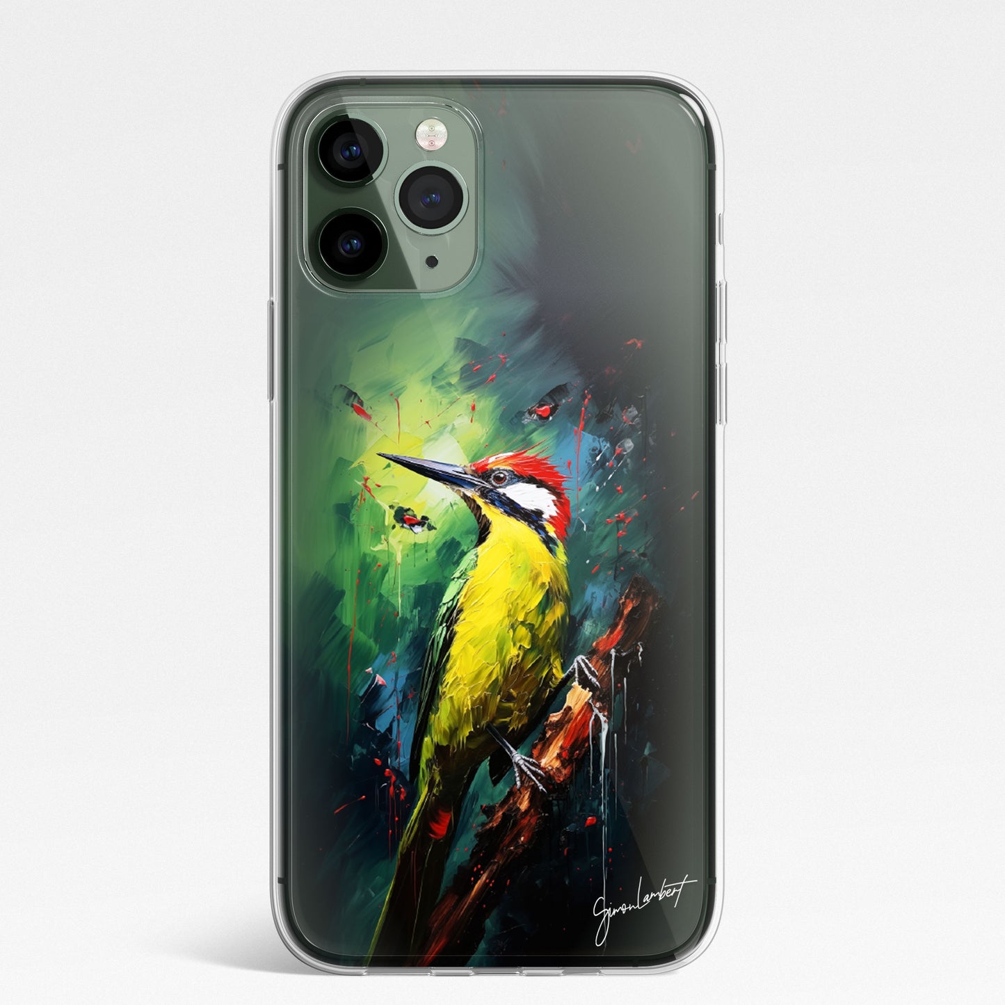 British Birds Phone Case Palette Knife Art CLEAR Cover Case for iPhone 15 14 13 12 Pro +