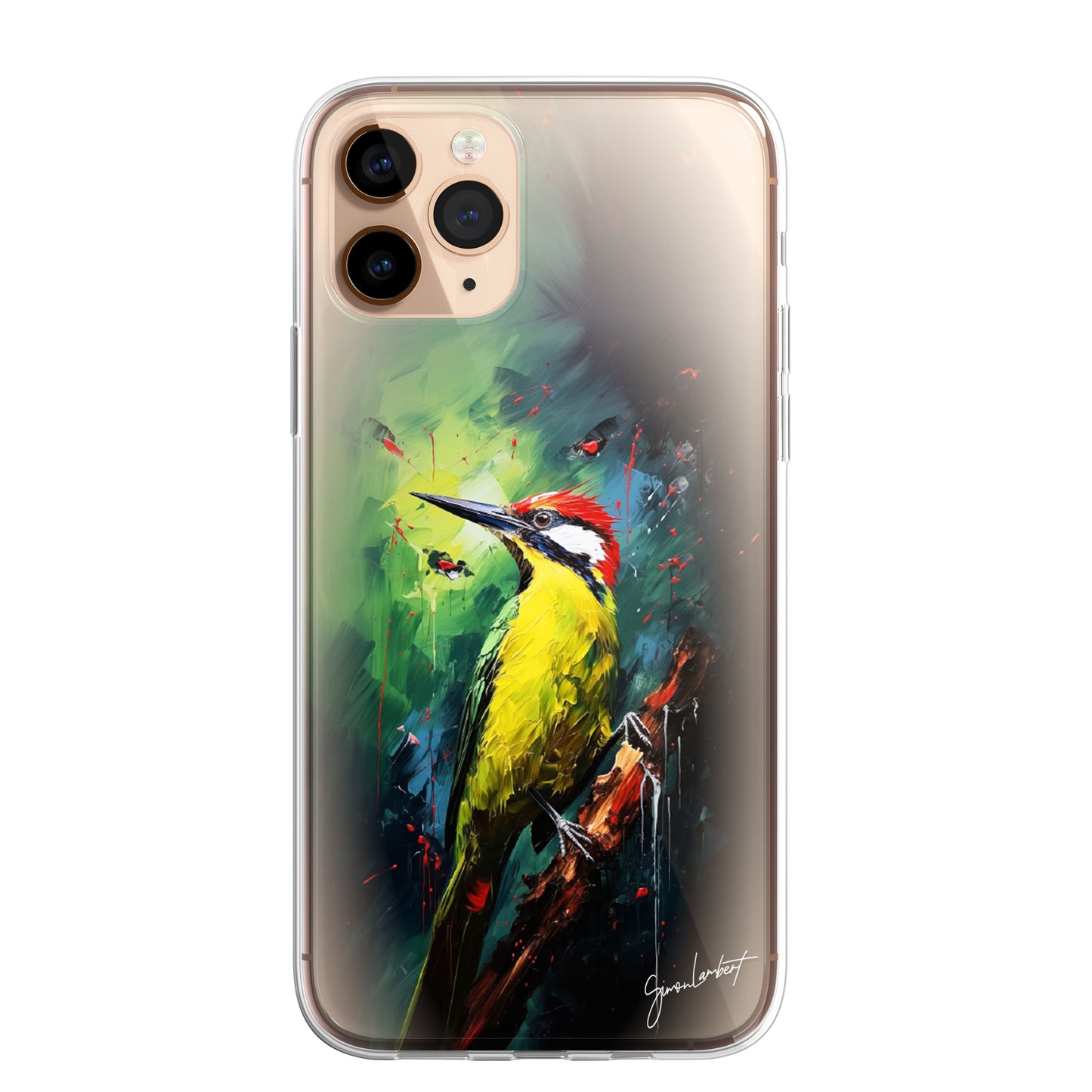 British Birds Phone Case Palette Knife Art CLEAR Cover Case for iPhone 15 14 13 12 Pro +