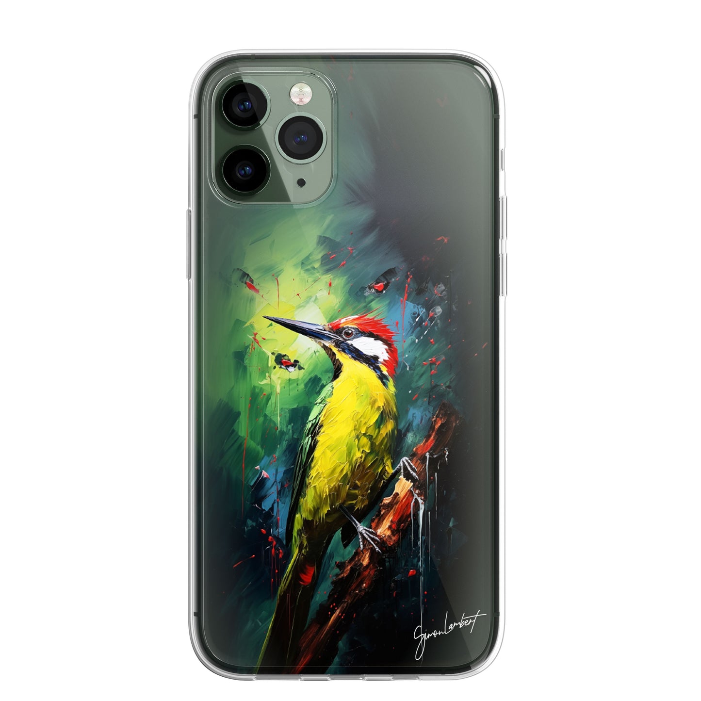 British Birds Phone Case Palette Knife Art CLEAR Cover Case for iPhone 15 14 13 12 Pro +