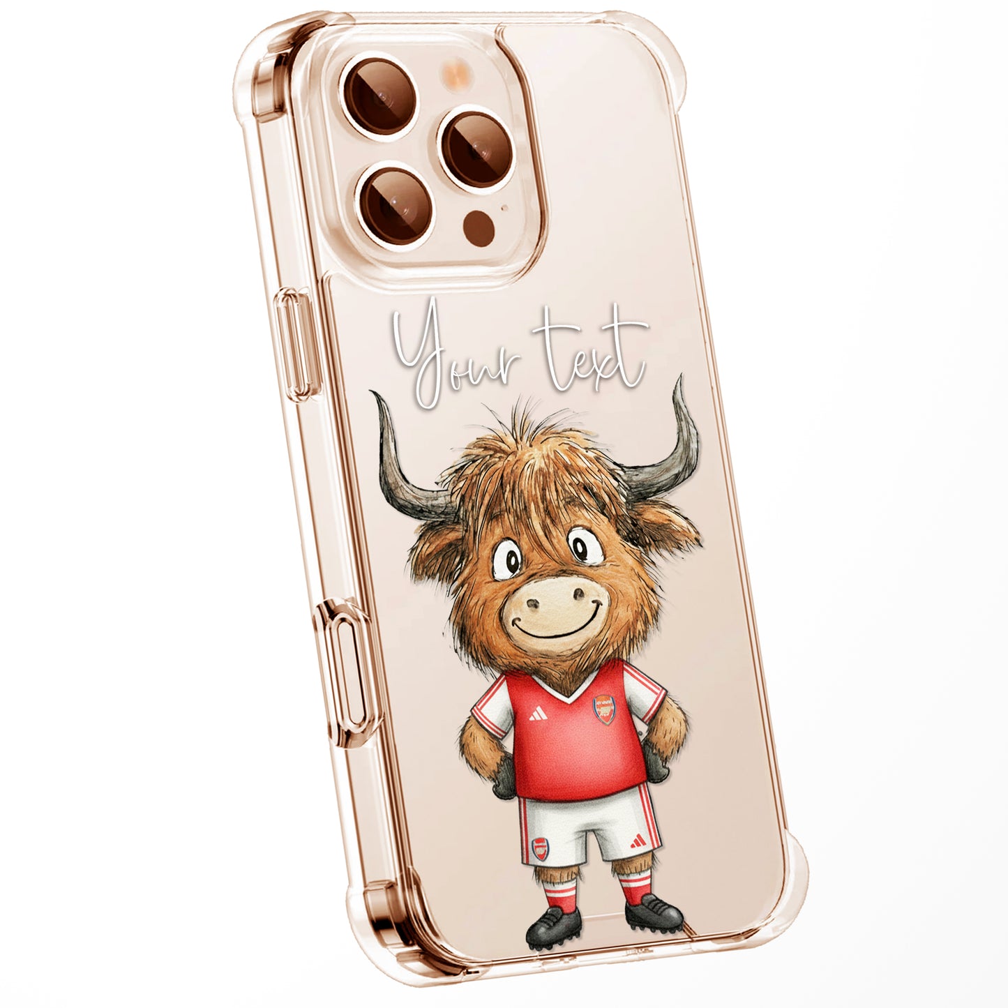 Custom Highland Cow Watercolour Phone Case | Cute Cartoon Animal Art Clear Protective Cover | iPhone 16 15 14 13