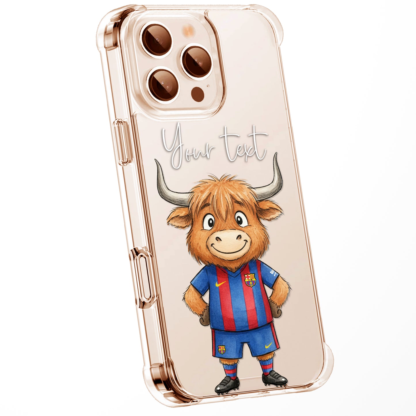 Custom Highland Cow Watercolour Phone Case | Cute Cartoon Animal Art Clear Protective Cover | iPhone 16 15 14 13