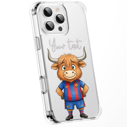 Custom Highland Cow Watercolour Phone Case | Cute Cartoon Animal Art Clear Protective Cover | iPhone 16 15 14 13