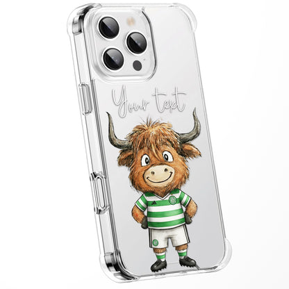 Custom Highland Cow Watercolour Phone Case | Cute Cartoon Animal Art Clear Protective Cover | iPhone 16 15 14 13