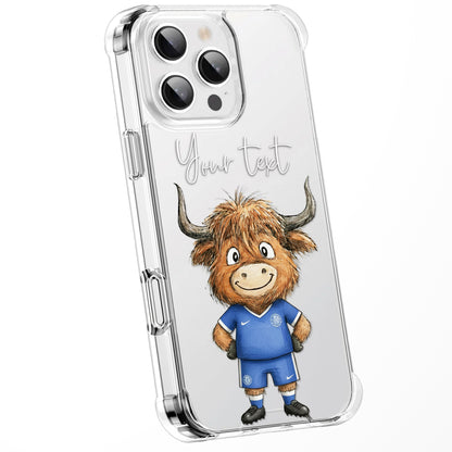 Custom Highland Cow Watercolour Phone Case | Cute Cartoon Animal Art Clear Protective Cover | iPhone 16 15 14 13