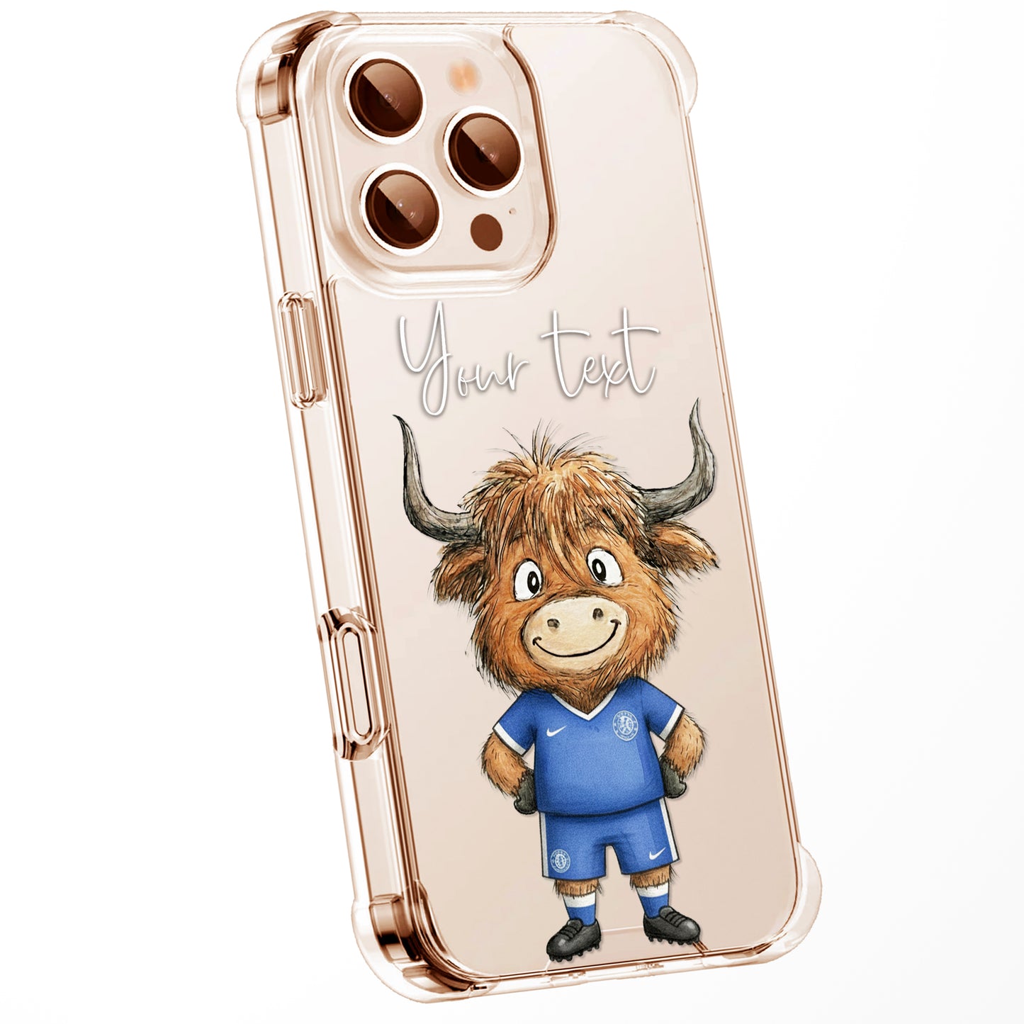 Custom Highland Cow Watercolour Phone Case | Cute Cartoon Animal Art Clear Protective Cover | iPhone 16 15 14 13