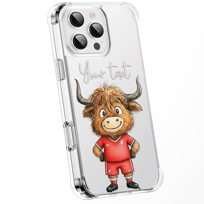 Custom Highland Cow Watercolour Phone Case | Cute Cartoon Animal Art Clear Protective Cover | iPhone 16 15 14 13