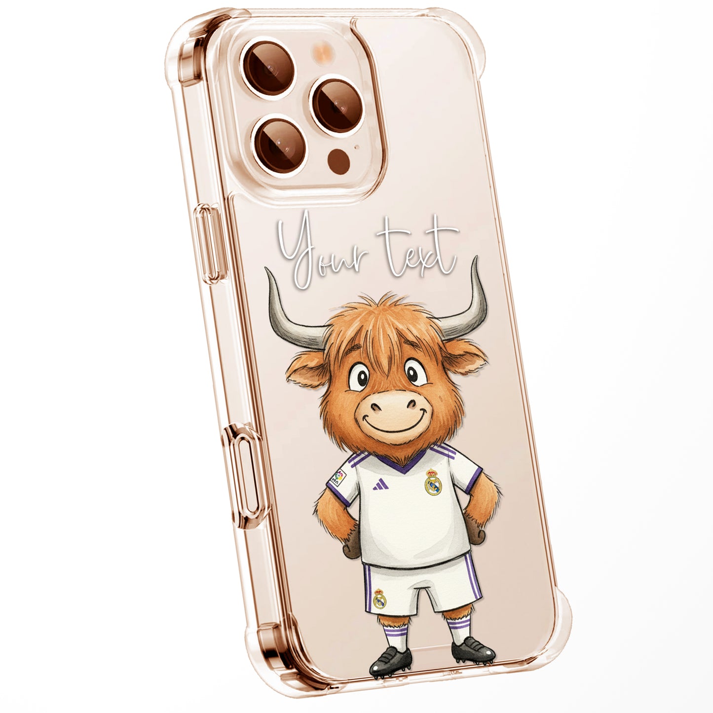 Custom Highland Cow Watercolour Phone Case | Cute Cartoon Animal Art Clear Protective Cover | iPhone 16 15 14 13